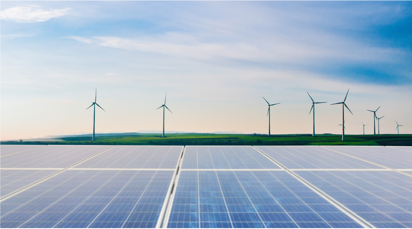 Figure 3.2.6 - Energy from renewable sources: Wind turbines and photovoltaic (Source: © Mariana Proenca/Karsten Wurth – Unsplash)